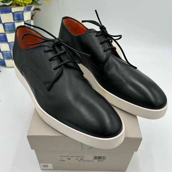 Men’s Santoni leather lace up Oxford’s size 9, made in Italy - Picture 1 of 9